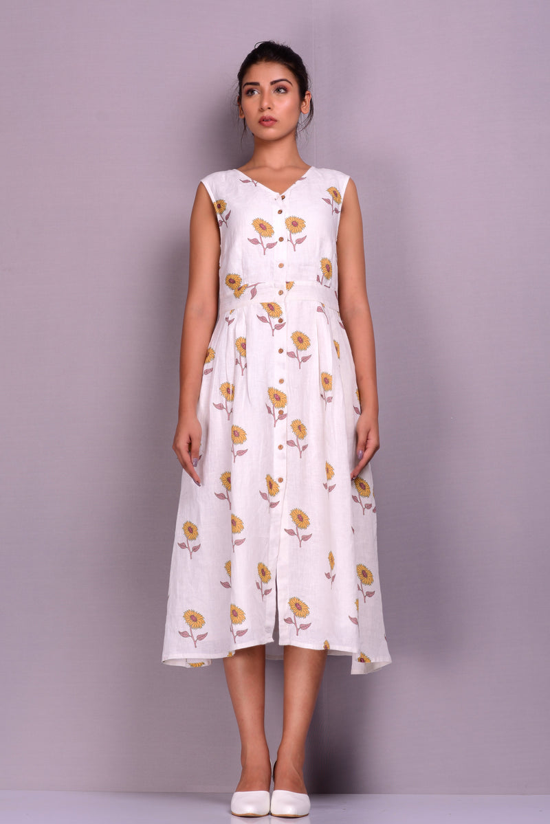 Sunflower Handblock Dress