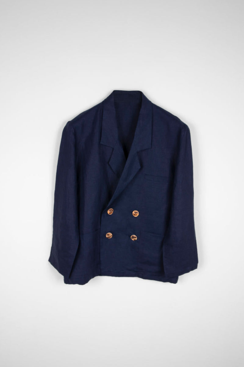 Ethically Made Navy Linen Suit
