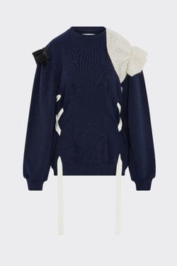 Recycled & Organic Cotton Statement Navy Jumper