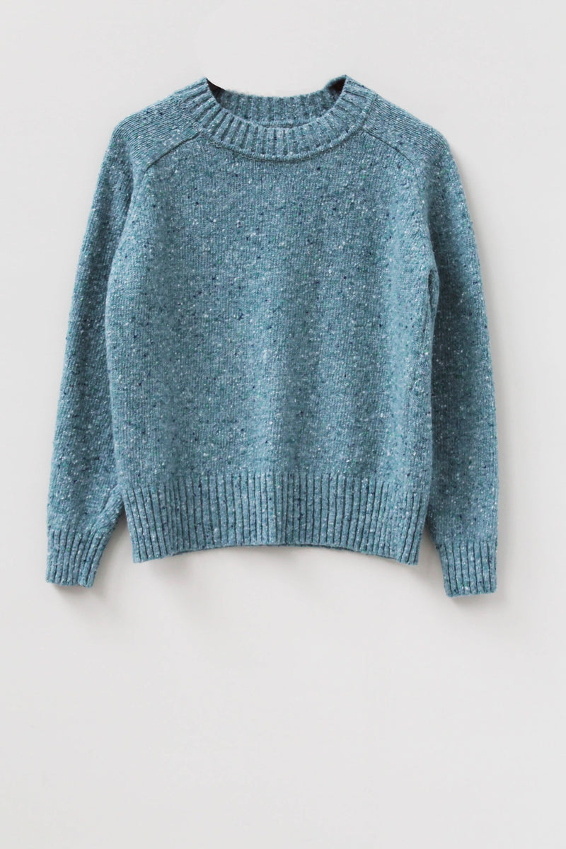 Donegal Merino Wool Sweater in Capri Blue