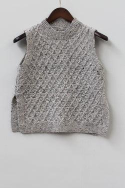 The Lawson Donegal Merino Wool Vest in Stone