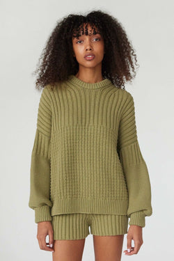 Delčia: Olive Cotton Sweater