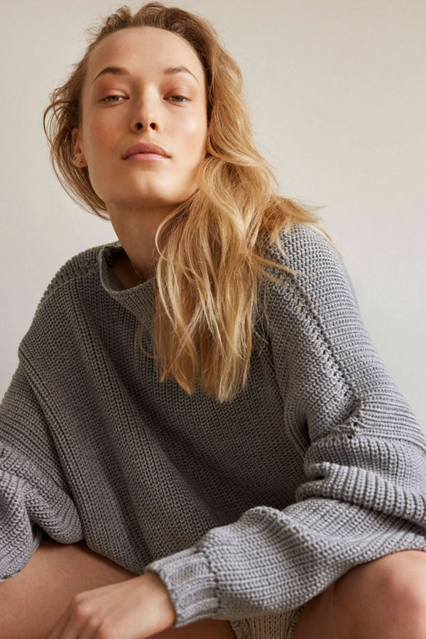 Laumės: Grey Merino Wool Sweater