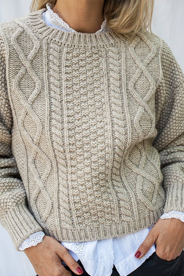 Paola Irish Beige Merino Wool Sweater - L'Envers