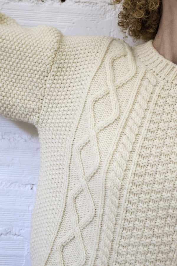 Paola Irish Off-White Merino Wool Sweater - L'Envers