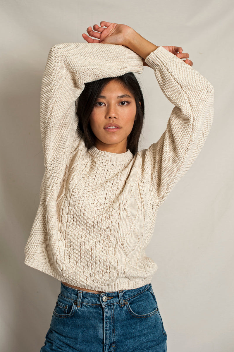 L'Envers - Paola Organic Cotton Sweater - GOTS certificated - Color Off-White - Preview Picture
