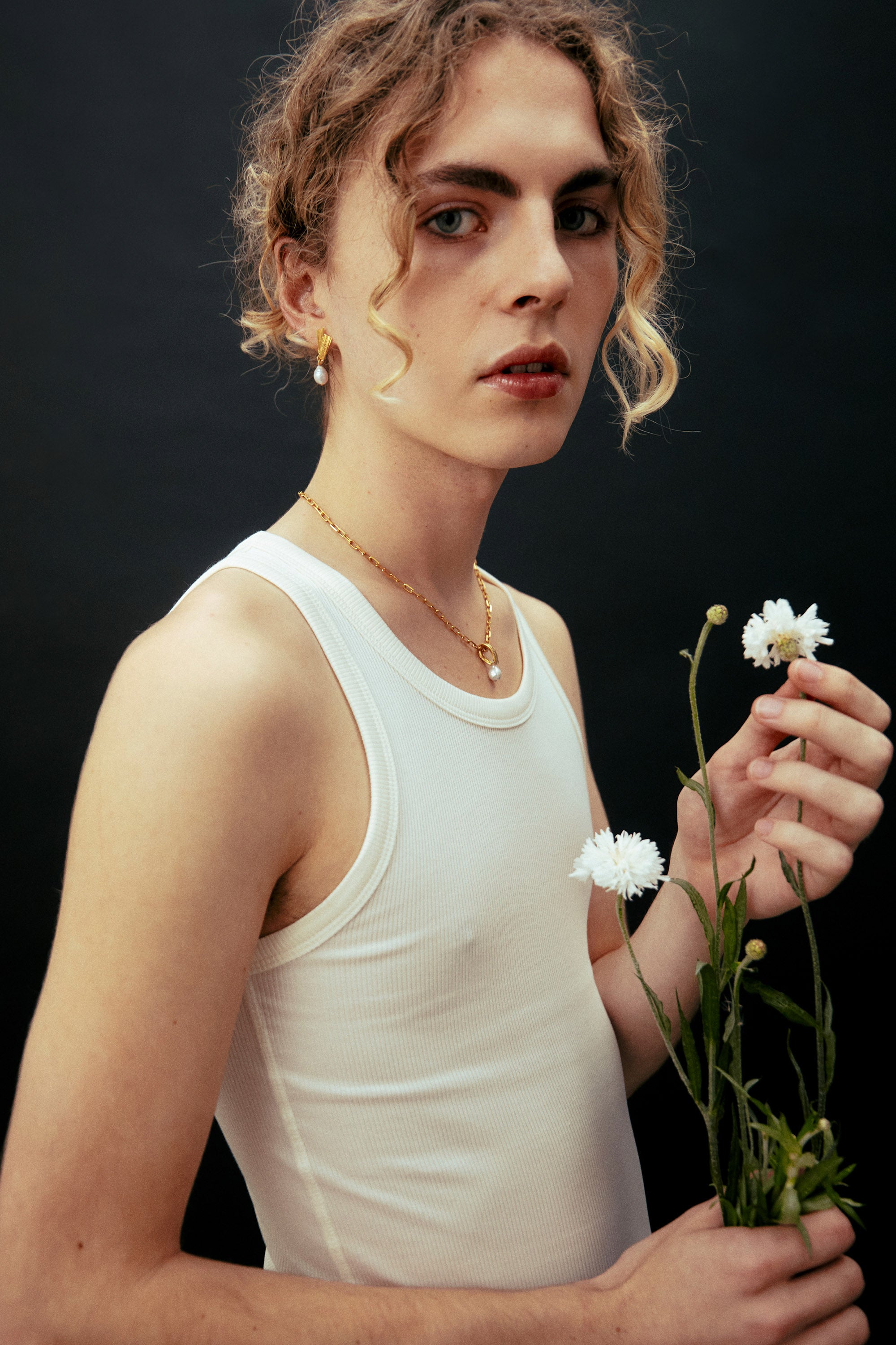 Pearl Drop + Blade Necklace