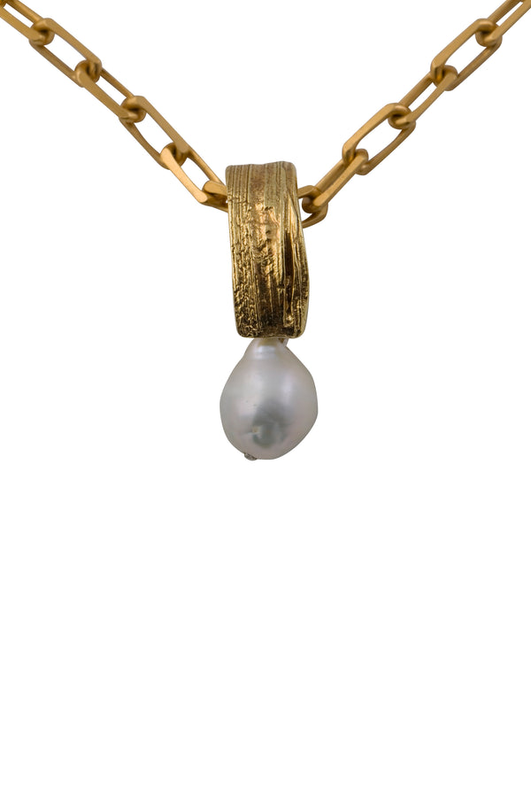 Pearl Drop + Blade Necklace