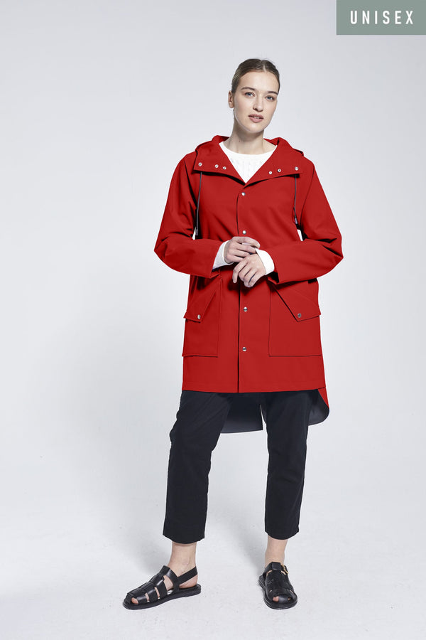RED CITY RAINCOAT - recycled materials