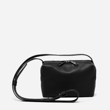 Rees Smooth Grain Recycled Leather Camera Bag in Black Onyx