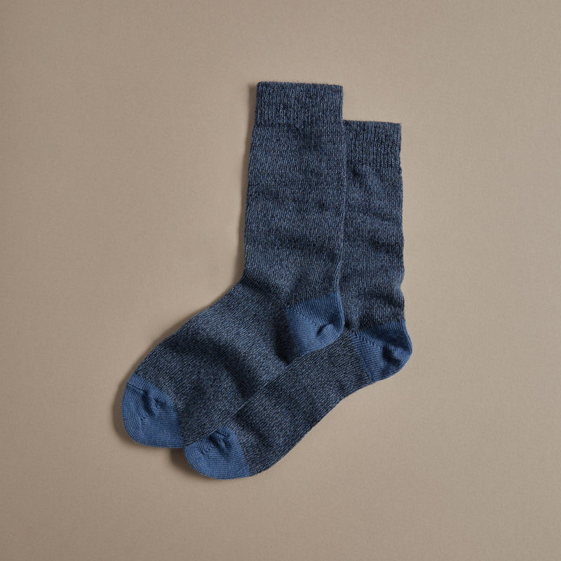 Fine Merino Wool Socks in Blue. Made in Britain