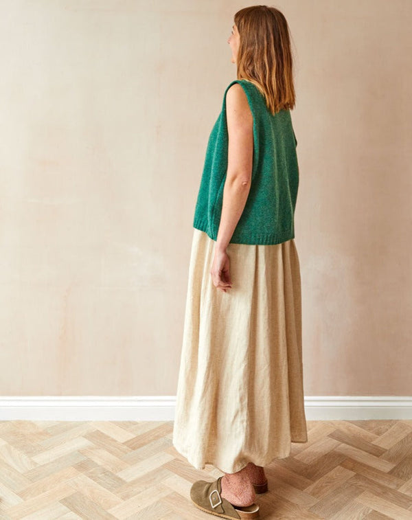 Loose Button-up Vest - Lush Green