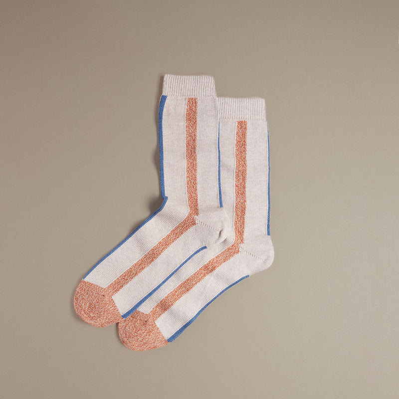Organic Cotton Socks - Paprika Vertical Stripe
