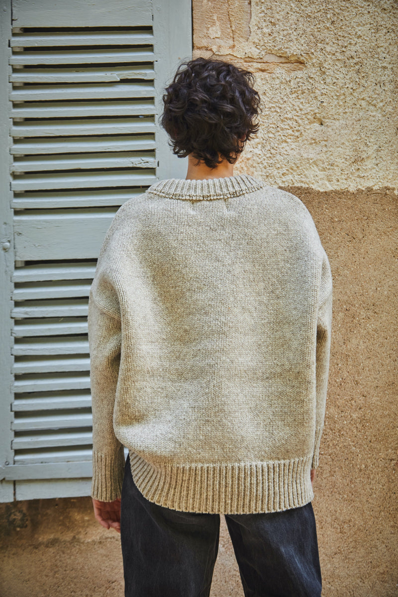 STEPHANIE Sweater - 100% Cruelty Free Merino Wool in beige - Spanish Merino Wool sweater - L'Envers