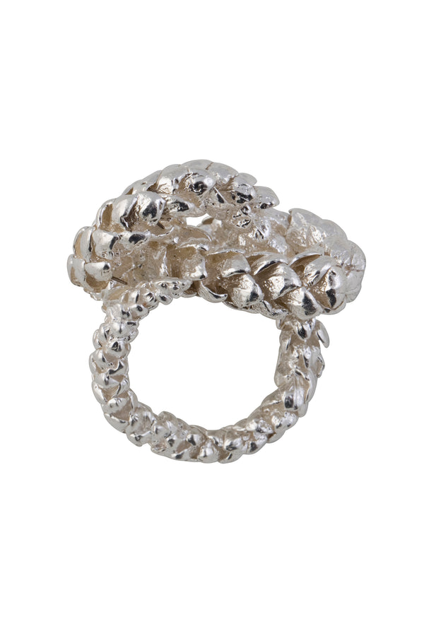 Serpent Seed Twist Ring, Silver