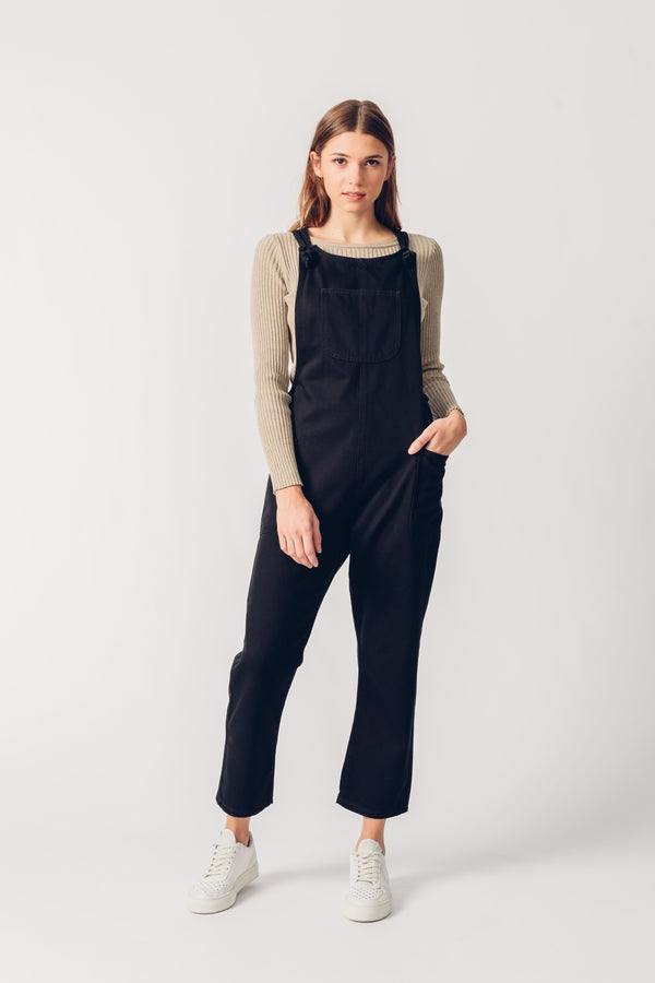ORGANIC DUNGAREES - Relaxed Fit - Black
