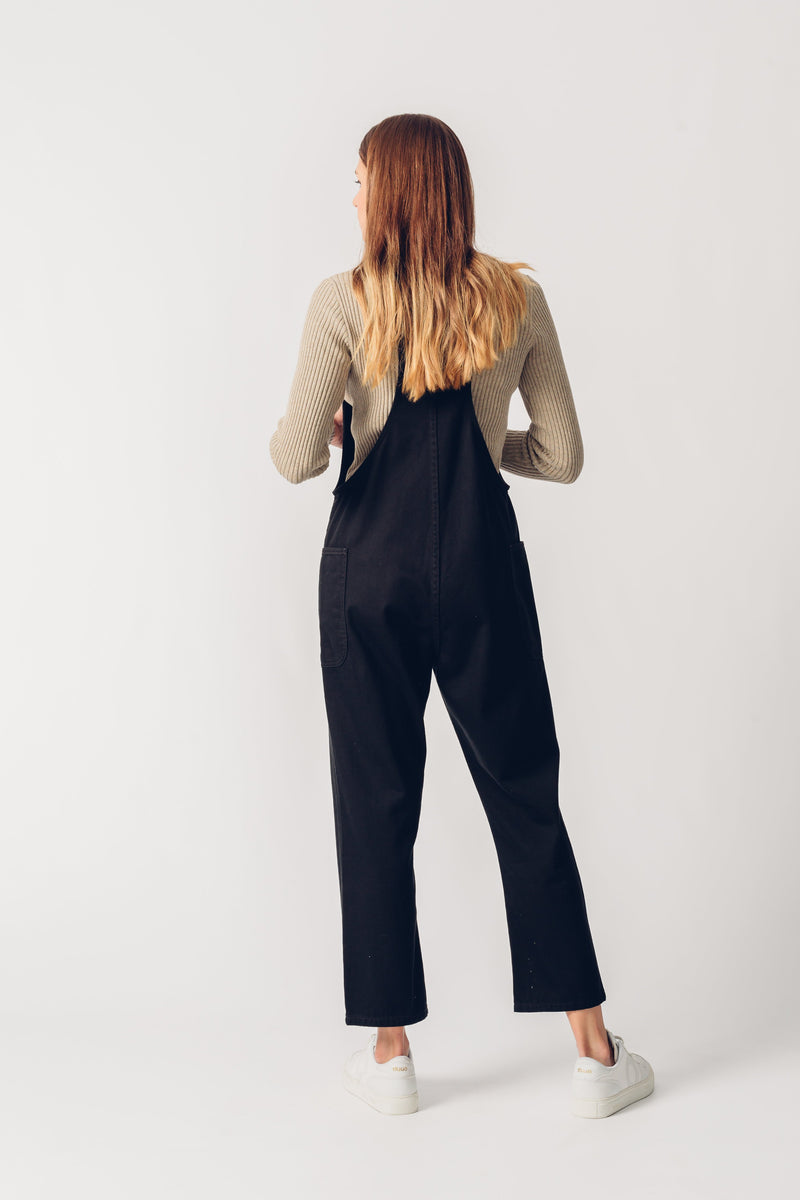 ORGANIC DUNGAREES - Relaxed Fit - Black