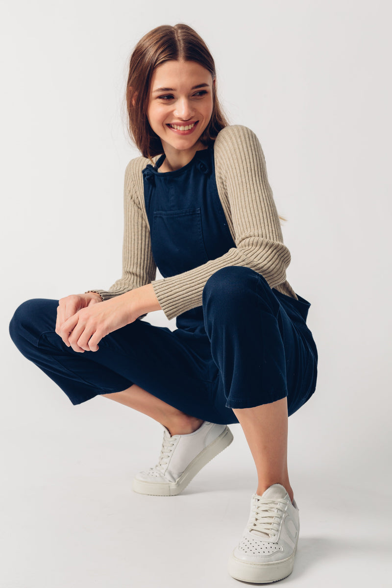 ORGANIC DUNGAREES - Relaxed Fit - Navy