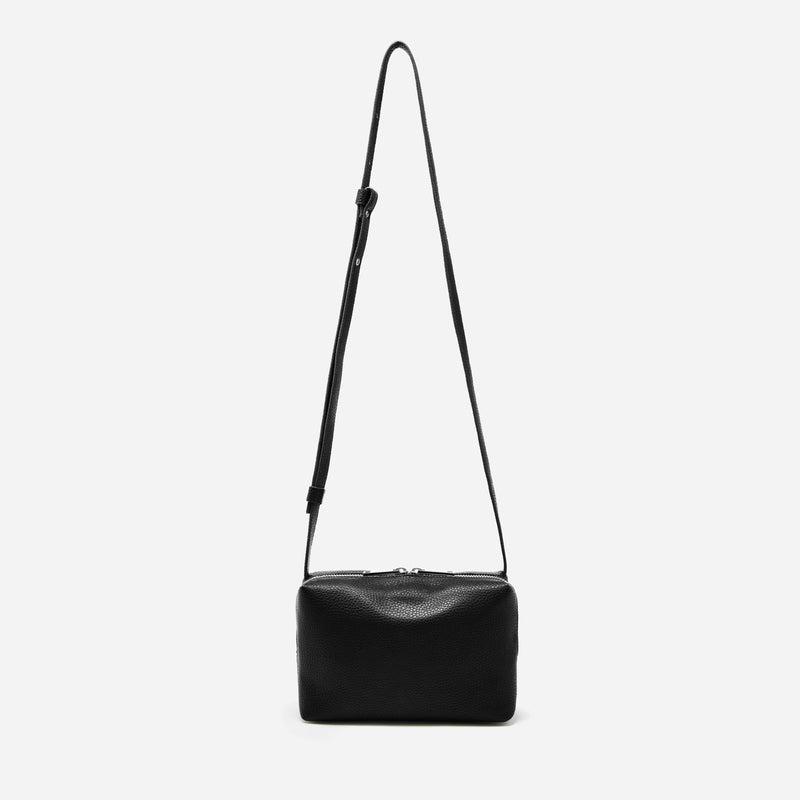 Hanging Rees Pebbled Recycled Leather Camera Bag in Black Onyx
