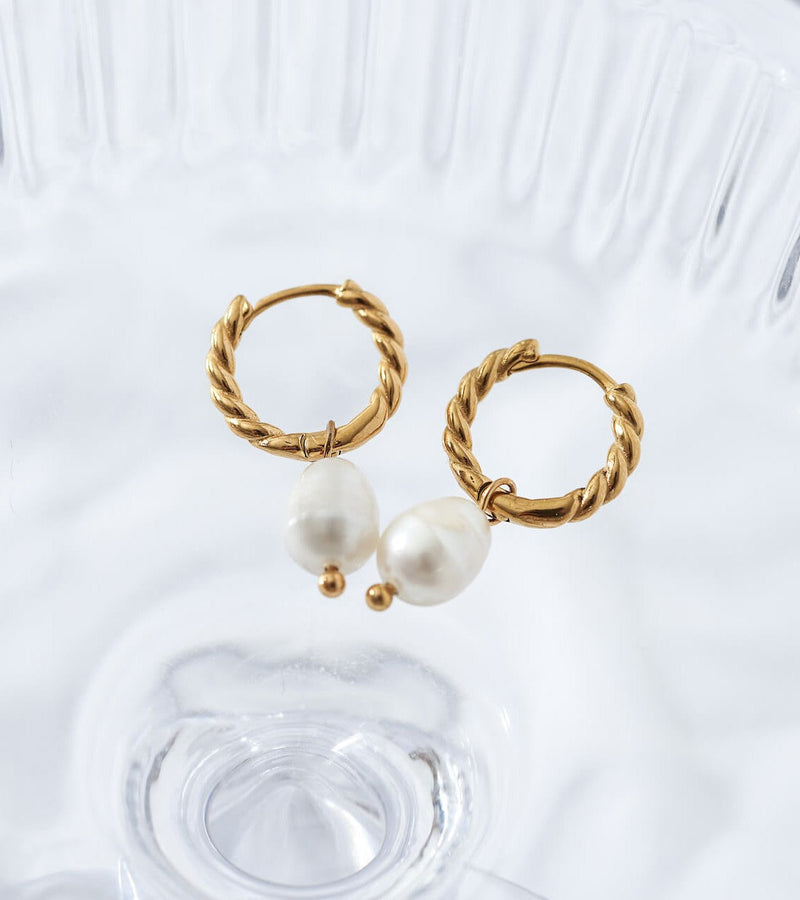 Rope and Pearl Hoops