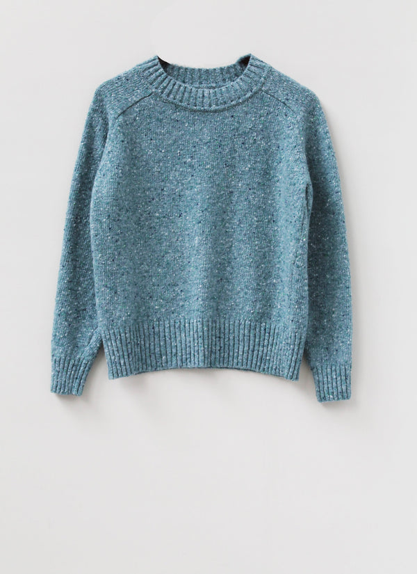 Donegal Merino Wool Sweater in Capri Blue