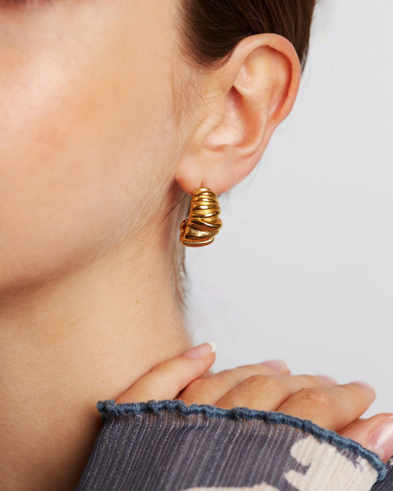Scrunched Gold Earrings