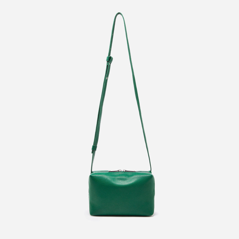 Hanging Rees Pebbled Recycled Leather Camera Bag in Rainforest Green